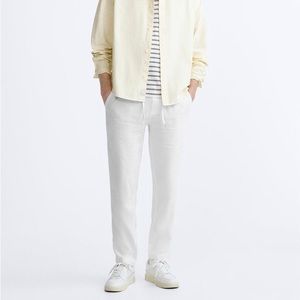 NWT Men’s White Linen Pants Zara